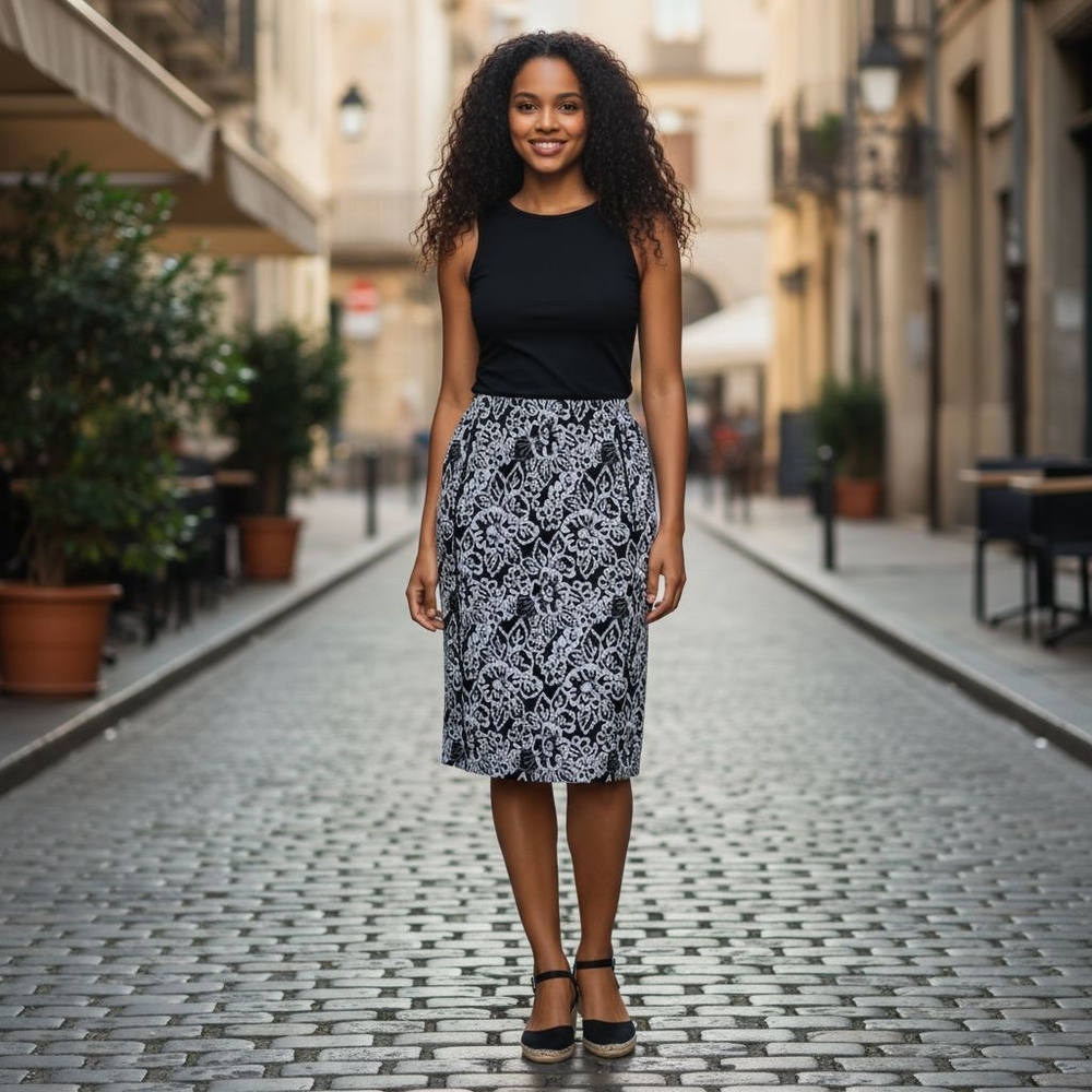 Everleigh Petite Double Knit Knee Length Stretchy Pencil Skirt
